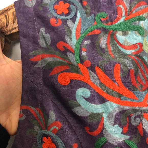 Anthropologie Pankaj & Nidhi Octave Embroidered Flare Purple Mini Dress 10Petite - Picture 8 of 10